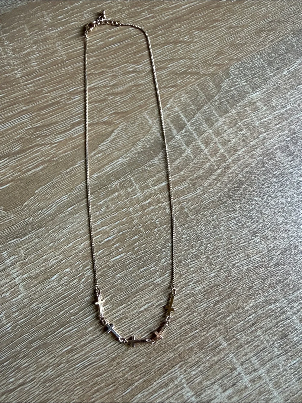 Rose Gold Cross Bead Necklace